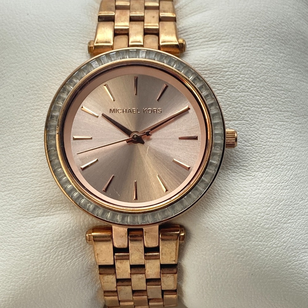 Michael Kors Mini Darci Women's Watch 33mm Rose Gold Tone New Battery SMALL 6"